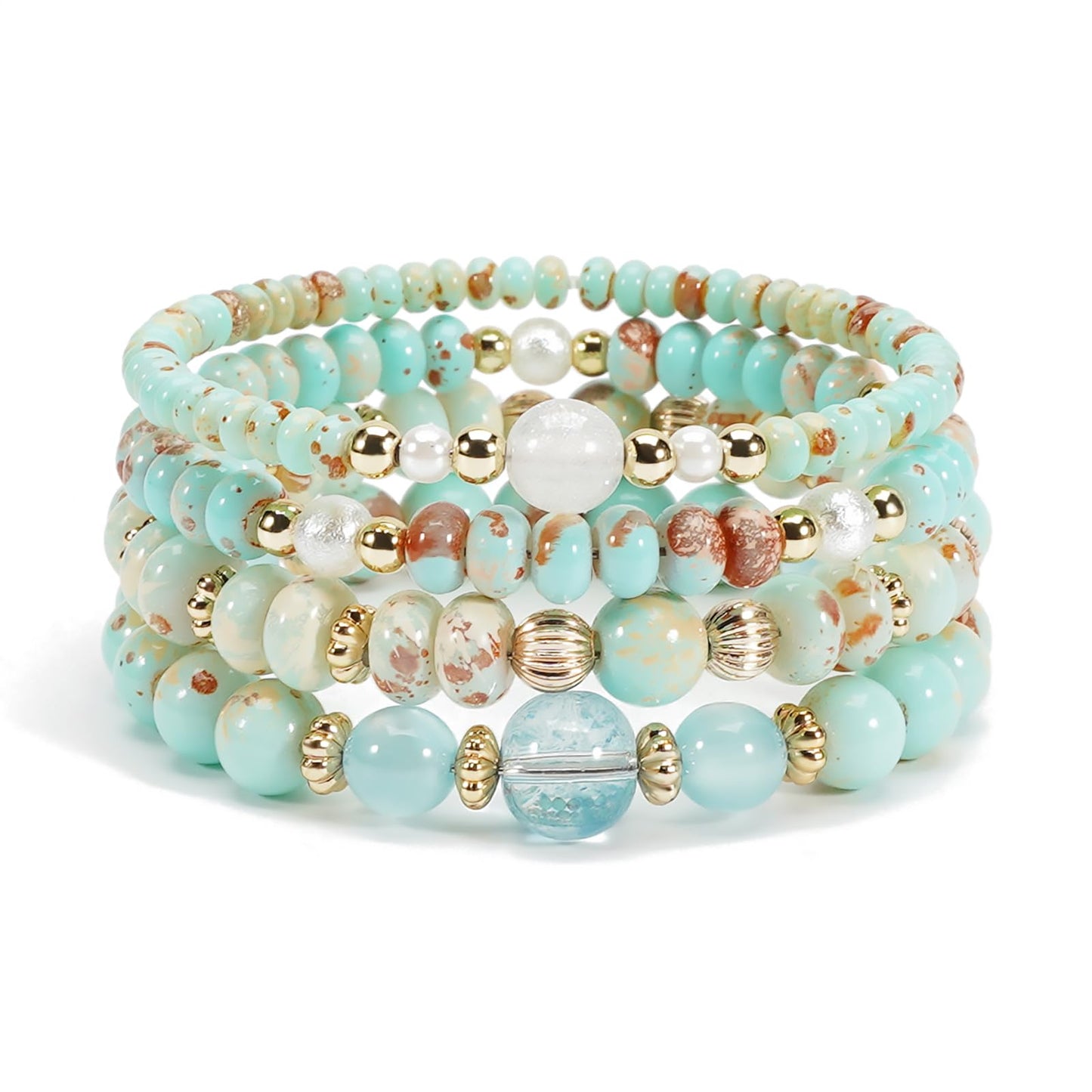 Briutn Boho Beaded Bracelet Stretch Bohemian Stackable Bracelet Jewelry Gifts for Women