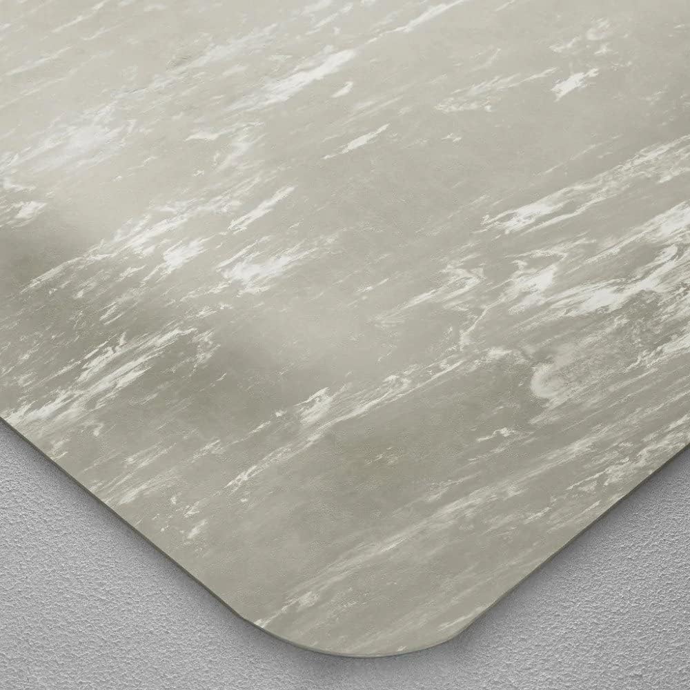 Consolidated Plastics Anti-Fatigue Marble Floor Mat, Commercial Grade Standing Support for Leg & Back Pain, Thick Heavy-Duty Rubber Made in USA (Gray, 3' x 5')