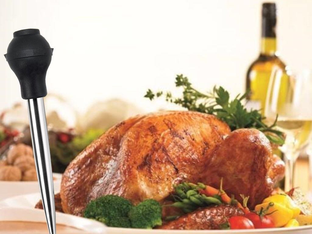 Silicone Bulb Turkey Baster Syringe Stainless Steel Marinade Injector With Needle And Cleaning Brush