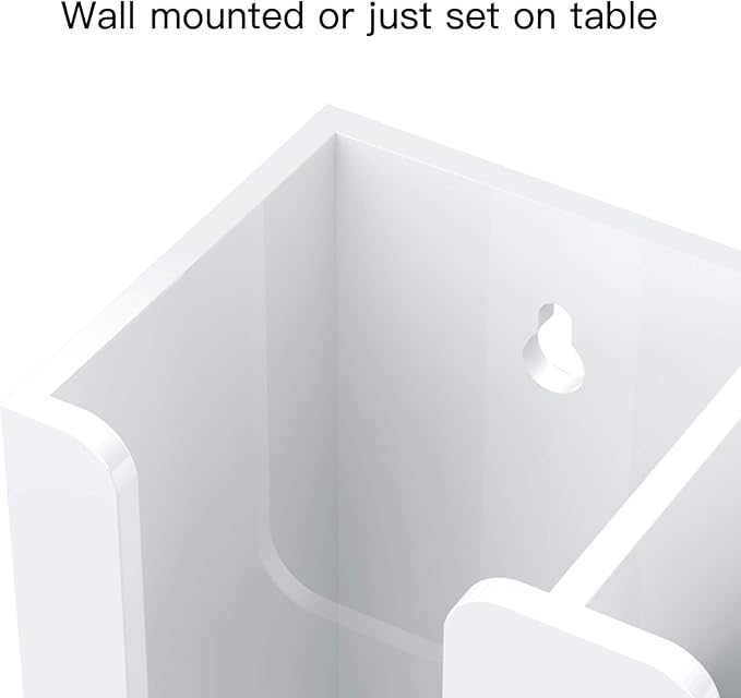 Richboom Acrylic Coffee Cup and Lid Storage Organizer Holder, 2 Compartments, White