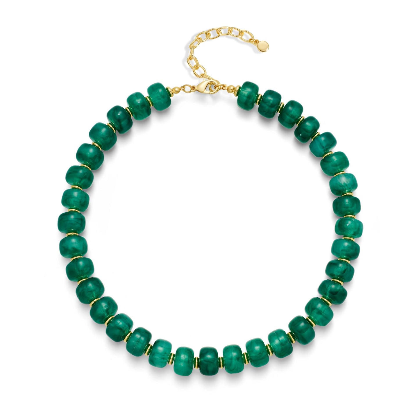 WOWORAMA Green Chunky Necklaces for Women Dark Green Resin Beaded Necklace Trendy Chunky Statement Choker Necklace Boho Summer Vacation Jewelry