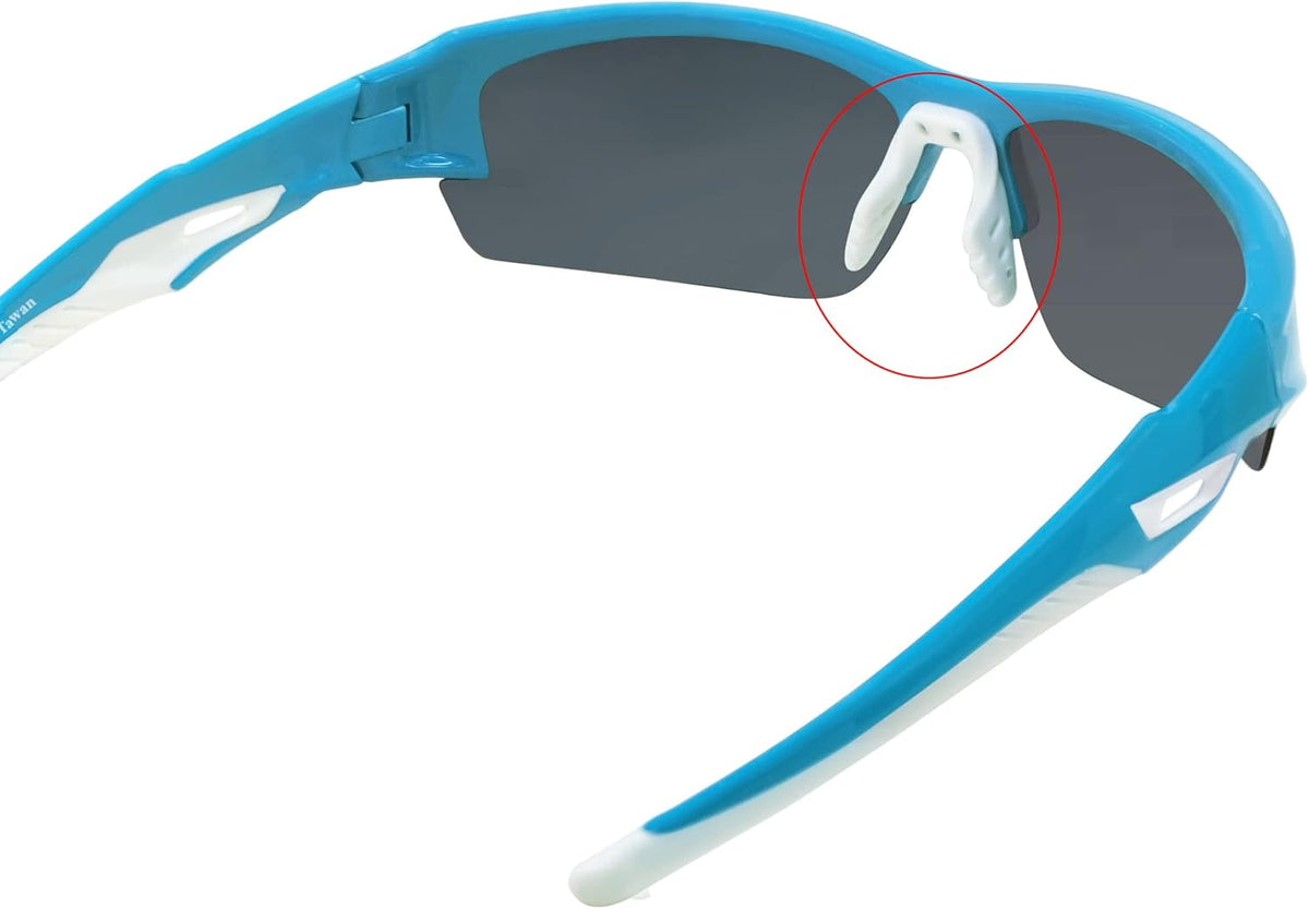 Sports Sunglasses for Men and Women, Adjustable Nose Pads, TR90 Frame, UV Protection, for Golfing, Running, Cycling