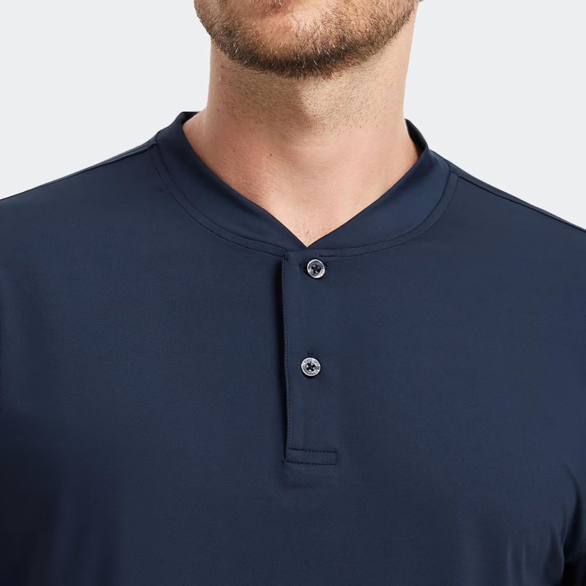 M MAELREG Collarless Golf Shirts for Men Dry Fit Moisture Wicking Performance Solid Casual Mens Henley Shirts Short Sleeve