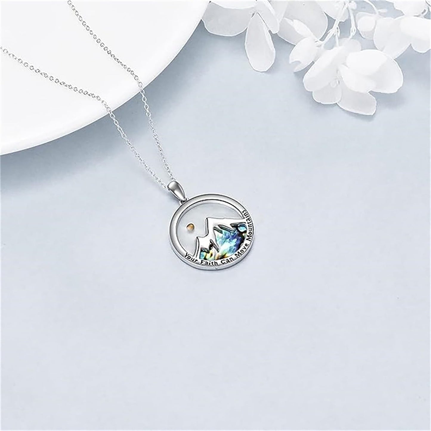 VLIEGEN Mustard Seed Necklace - Stainless Steel Faith Mountain Jewelry for Women & Men styleE