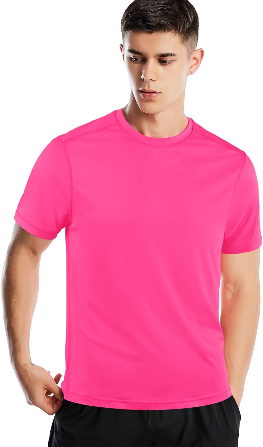 Zengjo Athletic Shirts for Men Short Sleeve Quick Dry Workout Running Gym Sport Exercise Tee Moisture Wicking