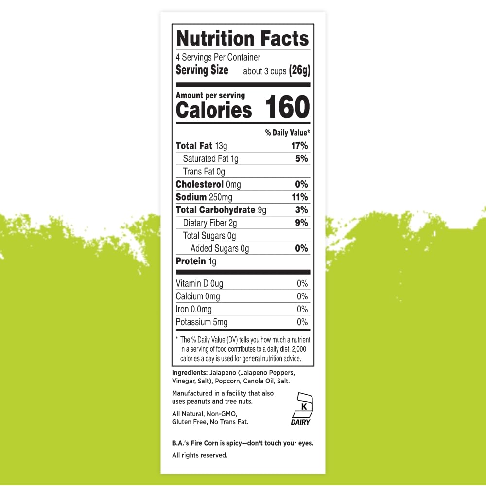 Fire Corn Popcorn Pack of 6 Real Jalapeno Popcorn Gluten Free, Spicy, Non-GMO, Healthy Snacks Founded & Owned by Combat Veteran, Original Flavor, 3.8 oz Sharing Bags