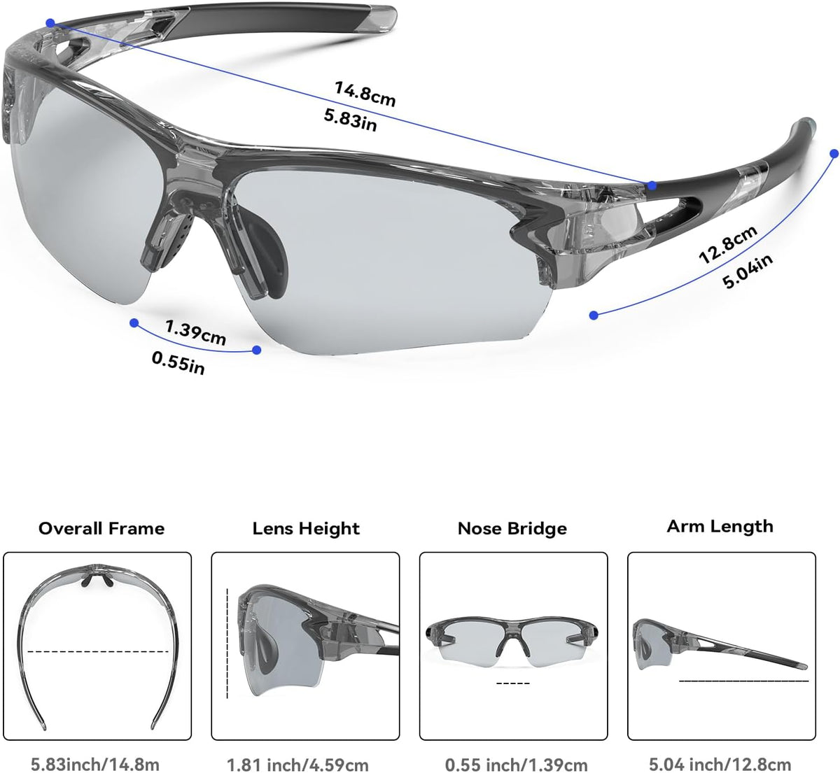BEACOOL Polarized Sports Sunglasses for Men Women Youth Baseball Fishing Cycling Running Golf Motorcycle Tac Glasses UV400