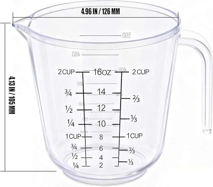 DOTINGHUX Measuring Cup, 2 Cup, Clear