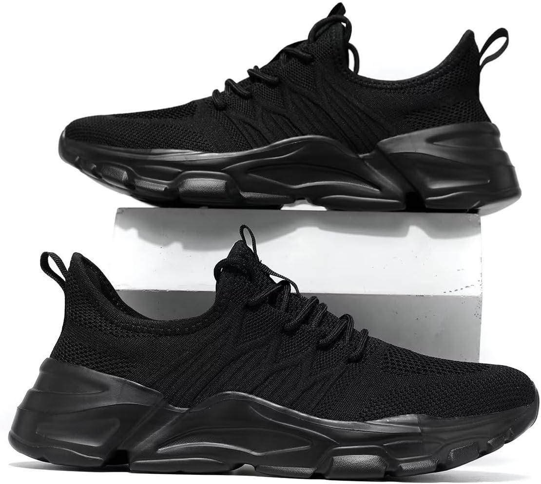Mens Slip On Running Shoes Athletic Walking Trainers Lightweight Breathable Mesh Tennis Sneakers