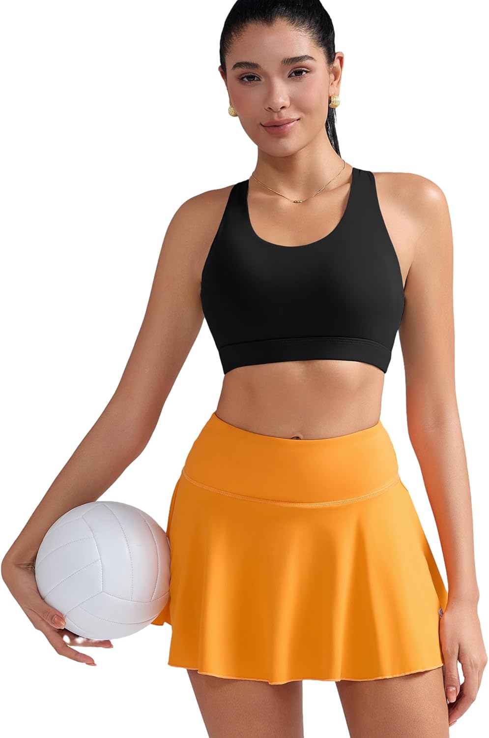 RUNNING GIRL Sports Bra for Women, Criss-Cross Back Padded Strappy Sports Bras Medium Support Yoga Bra with Removable Cups