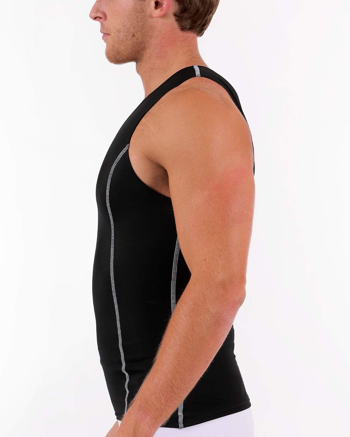 Insta Slim -Made in USA- Compression Tank-Top Shapewear for Men. Tummy Control Slimming Body-Shaper for Belly & Back Support