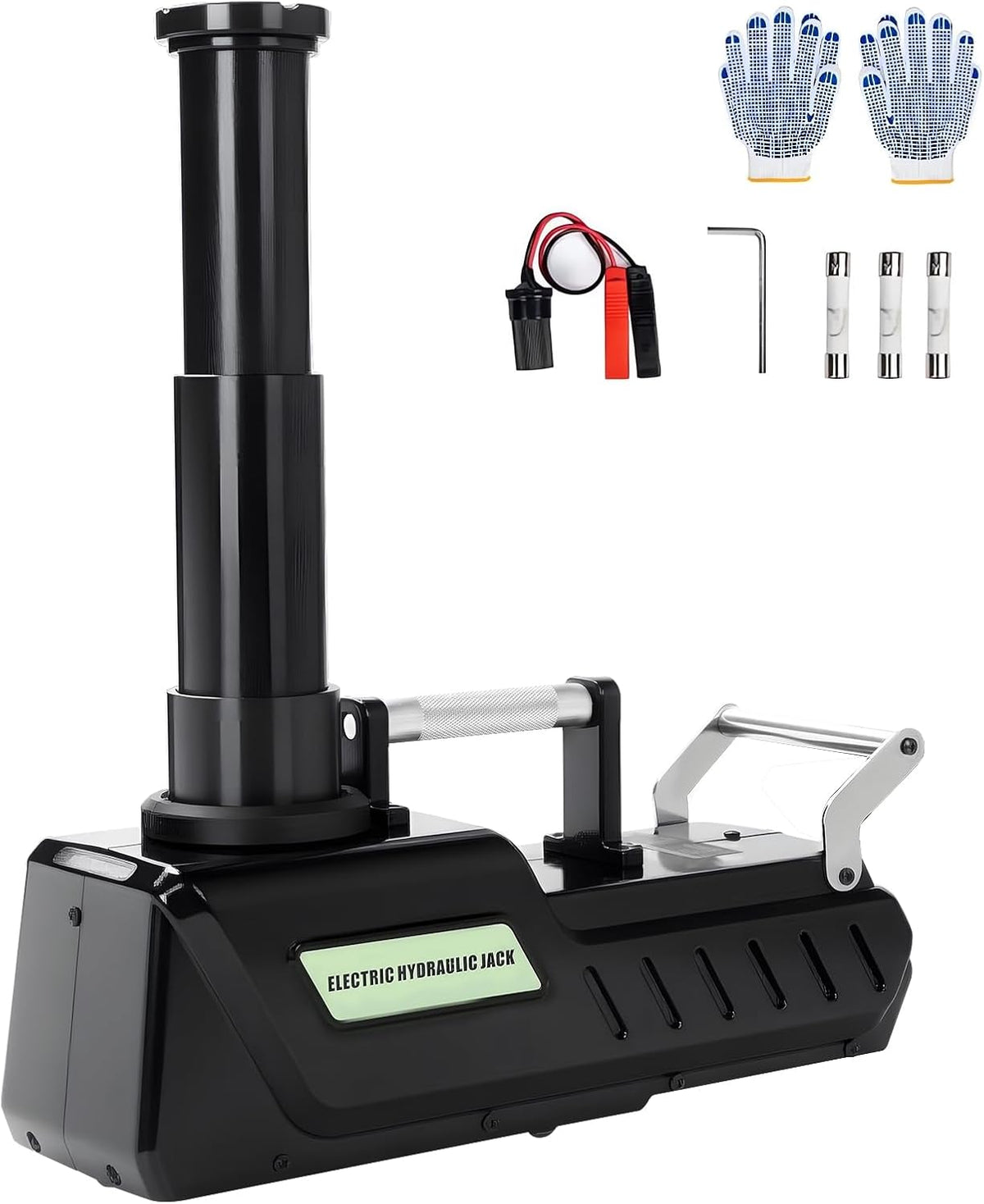 Anbull Electric Car Jack 15 Ton,Hydraulic Car Jack Kit 12V DC,Electric Floor Jack with LED Light for RVs,Vans,Trucks,SUVs Tires Change&Garage Repair