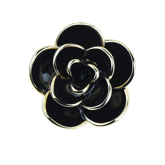 YYBONNIE Elegant Crystal Blooming Rose Flower Brooch Lapel Pin Breastpin for Women Birdal Cardigan Hat Scarf Suit Sweater Floral Pins (35mm Black Rose)