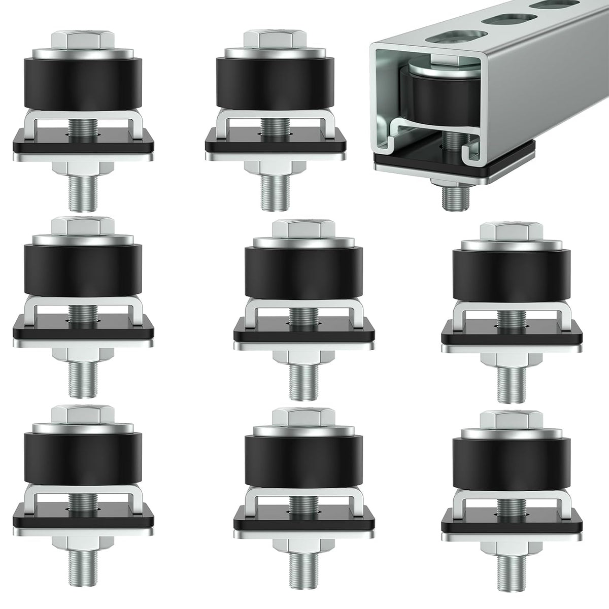 SKTREX Anti-Skid designTrolley Roller Wheels Limit Trolley Assembly Positioning for Unistrut Strut Channel with 1-5/8" Wide and All 1-5/8" or Taller Strut Channel Pack of 8