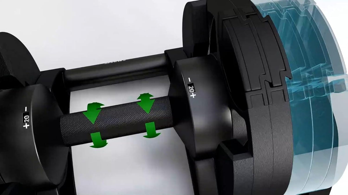 SMRTFT NUOBELL Adjustable Dumbbells | The Original All-in-One NUOBELL Adjustable Dumbbell Set | Feel Real Like Traditional Dumbbells | Highly Durable | Best 2 Year Warranty
