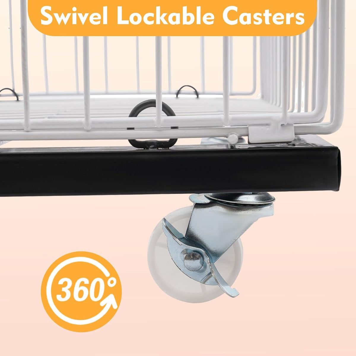 Retail Display Rack 5-Tier Market Merchandise Display Shelf Fruit Store Storage Shelf Vegetable Snack Basket Retail Store Supplies with Wheels for Home Store Market (18" D X 19" W X 55" H- White)