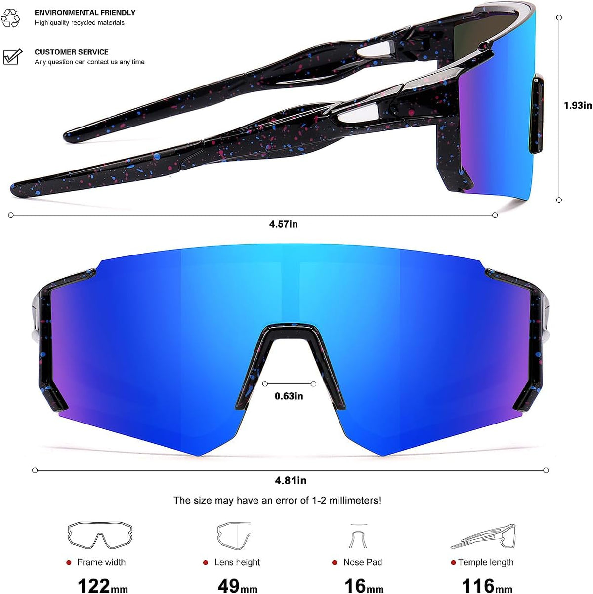 Youth Baseball Sunglasses Kids Sports Sunglasses for Boys Girls Softball Cycling Glasses UV400 Protection