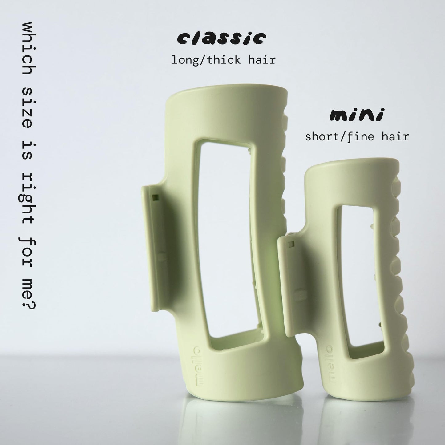 The Original Mello Hair Claw Clip Squishy Claw Clip Made in Korea Patent Pending 30021976 (Green, Medium)