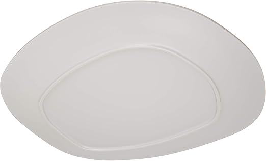 Carlisle FoodService Products Ridge Resuable Plastic Platter Oblong Platter for Home and Restaurant, Melamine, 18 Inches, Cement, (Pack of 6)