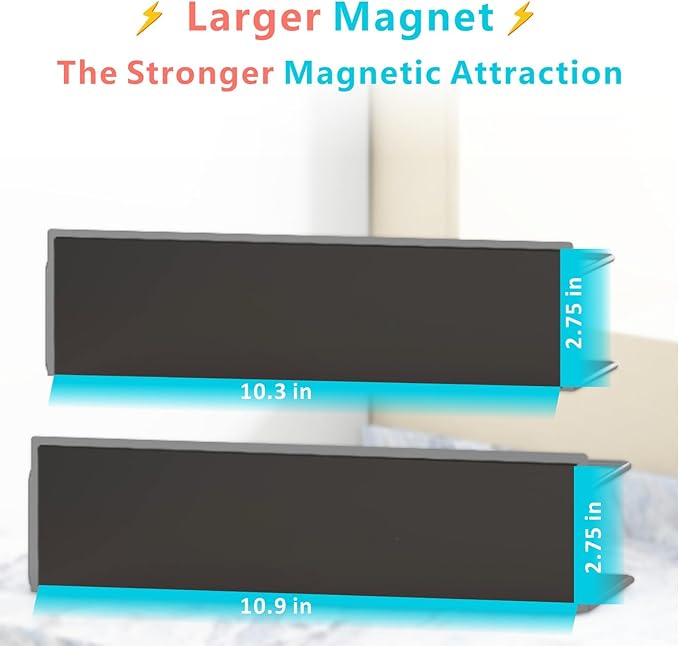 Magnetic Spice Rack For Refrigerator, Magnetic Fridge Shelf For Kitchen, Magnetic Shelf For Fridge Space Saving Black 4 Pack With Magnetic Paper Towel Holder