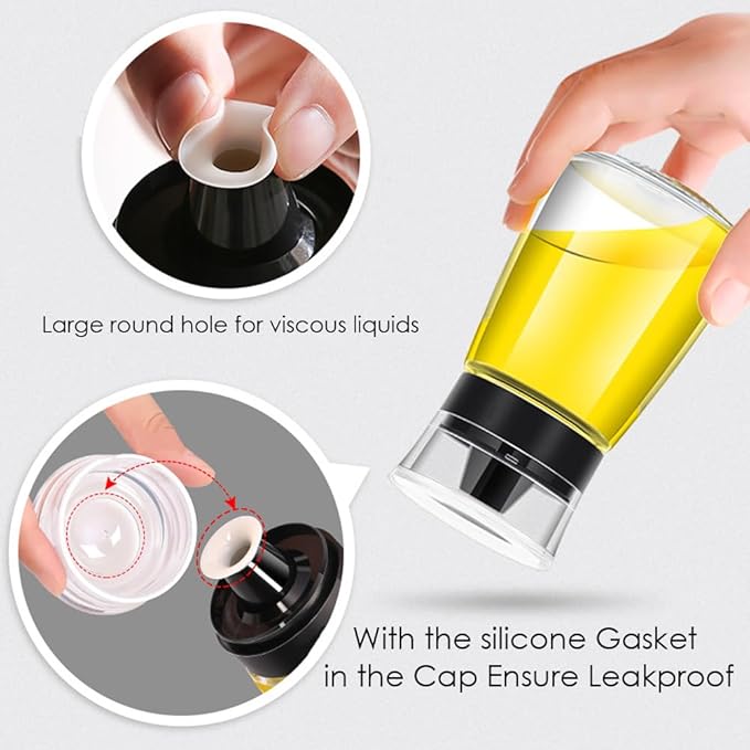 Leak-proof Oil Dispenser Bottle for Outdoor Camping, 160 ml/5.4 oz Glass Olive Oil and Vinegar Cruet, Well Sealed for Picnic Kitchen, 1 Pack