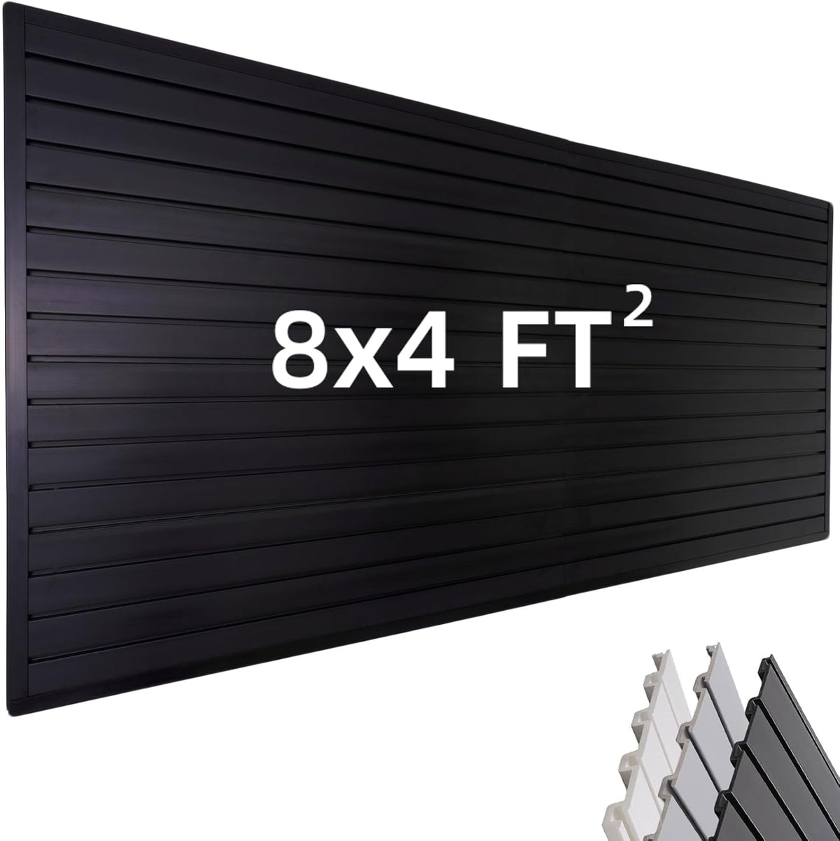 Slat Wall Paneling Garage Wall Organizer, Black Slatwall Panels 4x8 ft Garage Tool Organizer Wall Mount Garage Slat Wall Storage Systems, Slat Board PVC Wall Panels Garage Storage Organization Product