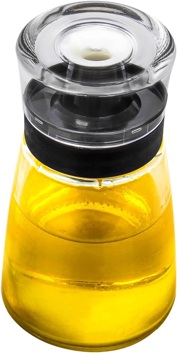 Leak-proof Oil Dispenser Bottle for Outdoor Camping, 160 ml/5.4 oz Glass Olive Oil and Vinegar Cruet, Well Sealed for Picnic Kitchen, 1 Pack