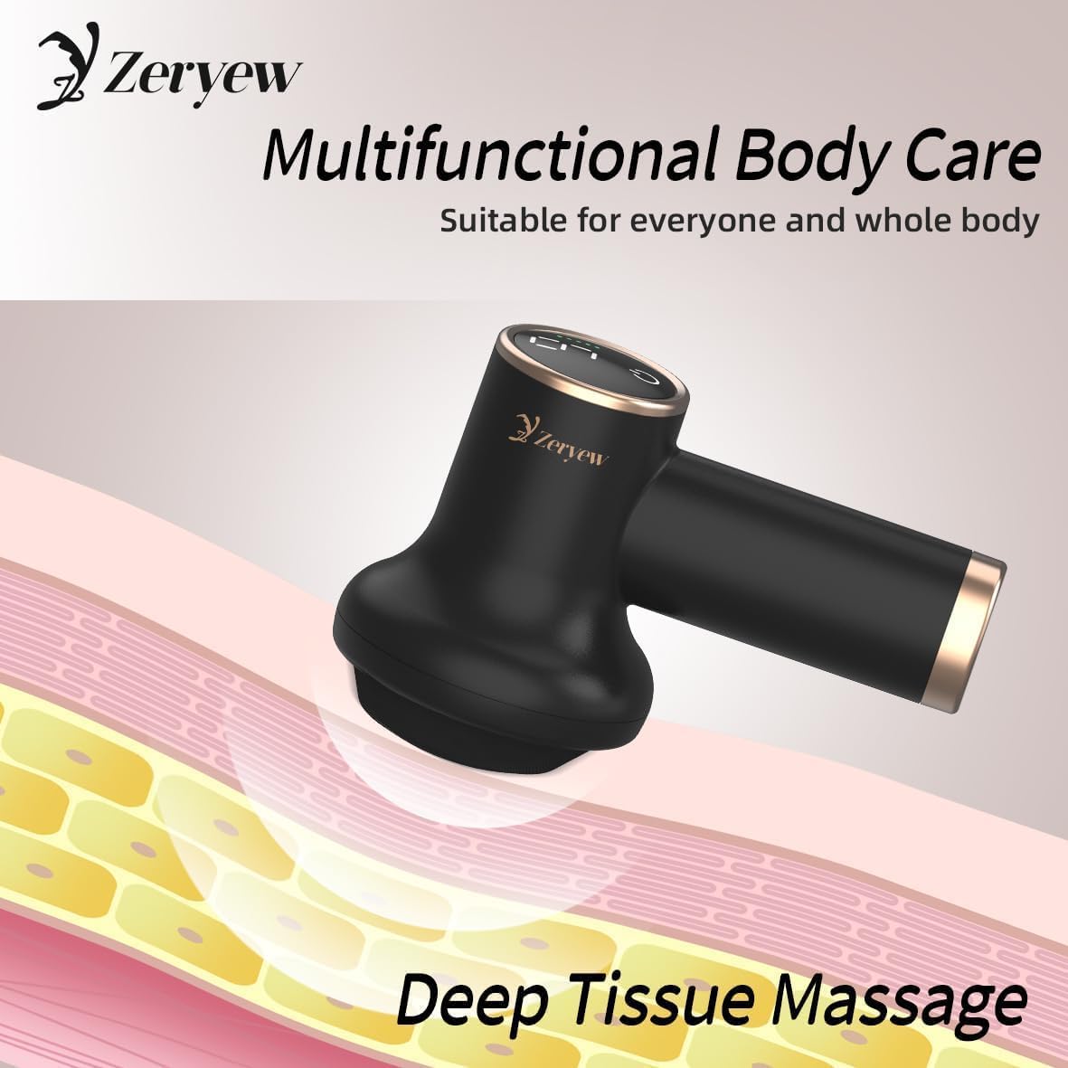 Cordless Cellulite Massager, Handheld Lymphatic Drainage Tool, Mini Body Sculpting Machine with 9 Speeds and 8 Massage Heads, Lymphatic Drainage Massage Tool for Legs Butt Belly Fat