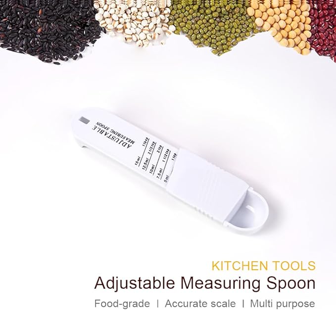 Adjustable Measuring Spoon with 5 Scales in One,1tsp, 1 1/2tsp, 2tsp, 2 1/2tsp, and 1 tbsp,Kitchen Measurements for Baking Cooking