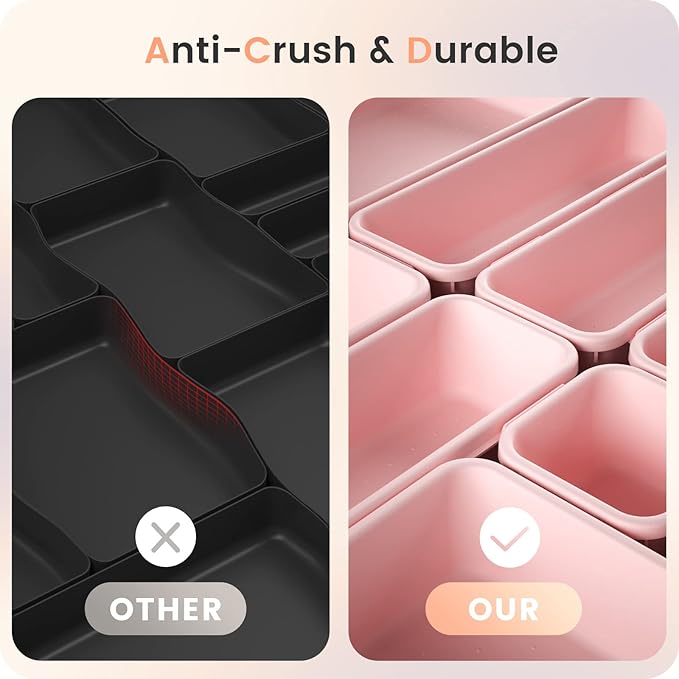 A-LuGei【【5 Size】 Tool Box Organizer Tray Divider Set, 【Pink】 Desk Drawer Organizer, Garage Organization and Storage Toolbox Accessories Rolling Tool Chest Cart Cabinet WorkBench Small Part