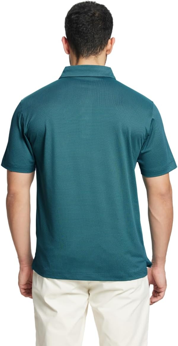 M MAELREG Golf Shirts for Men Dry fit Sports Jacquard Lightweight Performance Texture Short Sleeve Collared Polo Shirts