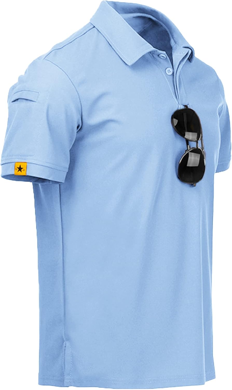 ZITY Mens Polo Shirt Short Sleeve Sports Tactical T-Shirt Athletic Golf Polos Daily Casual Stylish Collared Shirts for Men