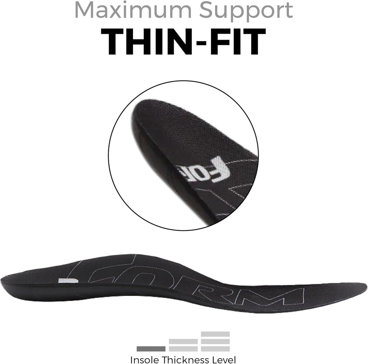 Ultra-Thin Plantar Fasciitis Insoles Designed for Comfort & Maximum Pain Relief, Ideal for Dress Shoes & Boots | Black (Men's 10-10.5, Women's 11.5-12)