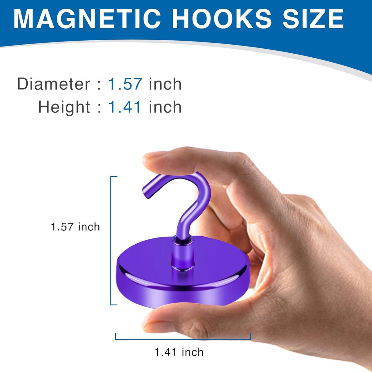 LOVIMAG Cruise Essentials, 150Lbs Cruise Door Magnets, Purple Magnet Hooks for Cruise Cabin Strong Magnetic Hooks for Hanging, Refrigerator, Celling -6 Pack