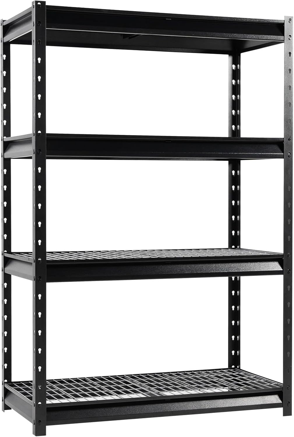 The Atlas 48" W Heavy Duty Garage Shelving Unit Load 12000 Lbs, Metal Shelves for Storage, Adjustable All Steel Industrial Rack, 48" W x 24" D x 72" H, Black