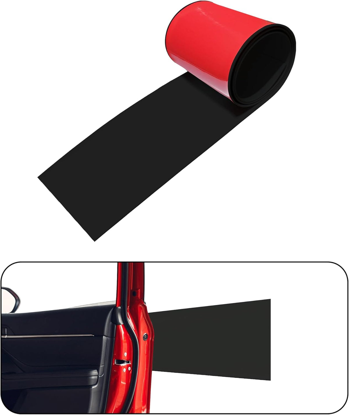 Rubber Bond Garage Wall Protectors - 6x48 Inches Strong Self-Adhesive Rubber Bumper Protectors for Garage Walls - Anti-Scratch and Waterproof Garage Wall Protector for Car Doors (Black, 1 Pack)