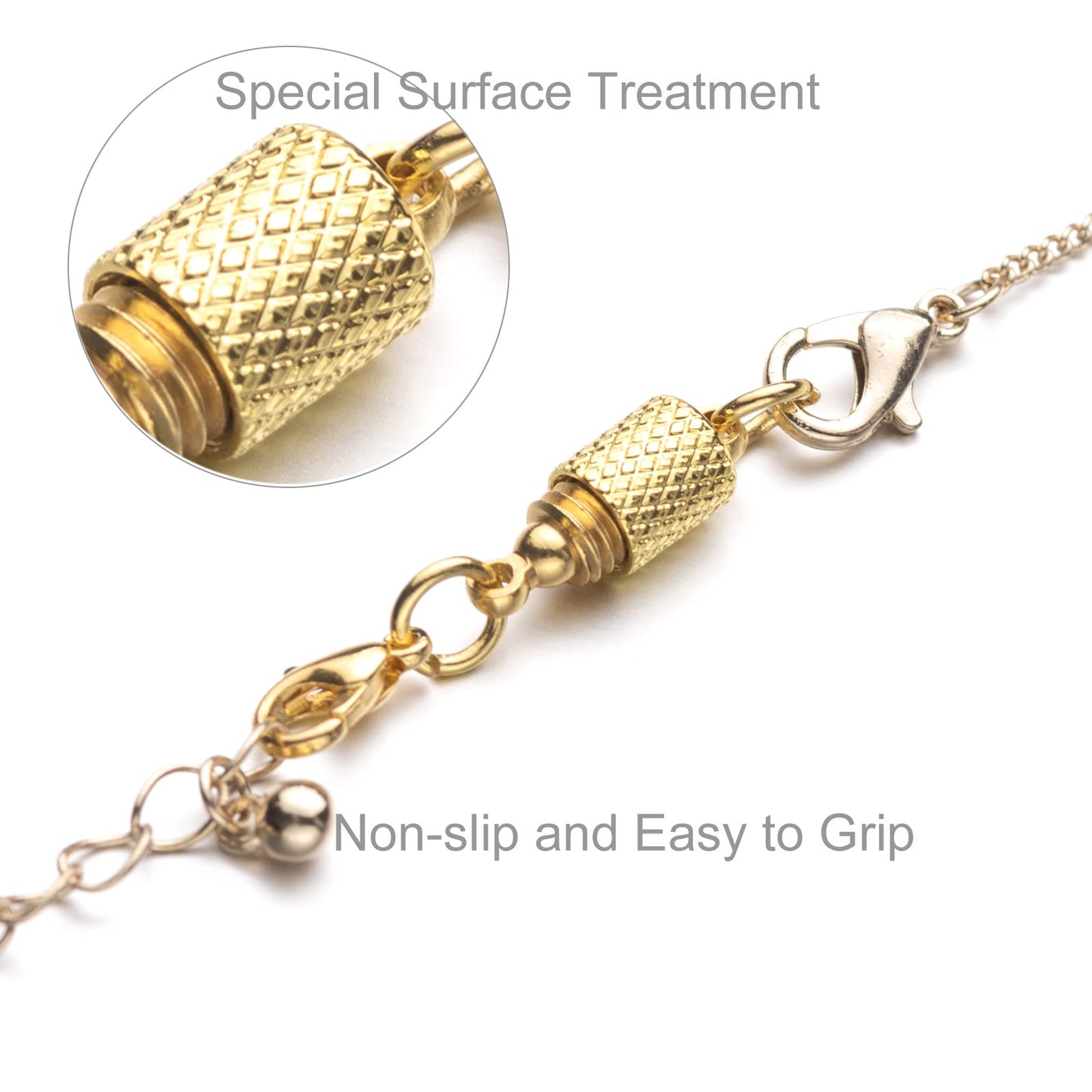 Zpsolution Necklace Magnetic Clasp Necklace Clasp Helper 6mm Light and Small Silver/Gold 4PCS