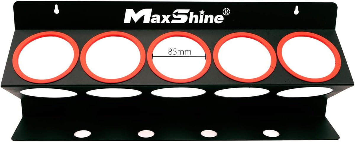 Maxshine Universal Detailing Spray Bottle Holder - Mobile Detailing & Car Garage Organizer, Holds 5 Sprayers (16/32oz) with 4 Small Holes, Lightweight Design, Easy Wall Mounting (Set 6)