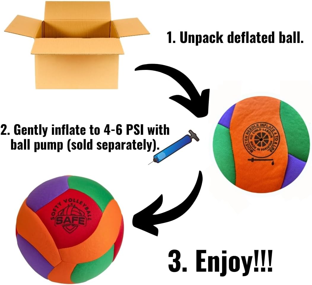 Softy Volleyball - Super Soft Designed for Pain-Free Play - Awesome Kids Indoor Ball with a Realistic Feel and Bounce - Perfect Ball for House
