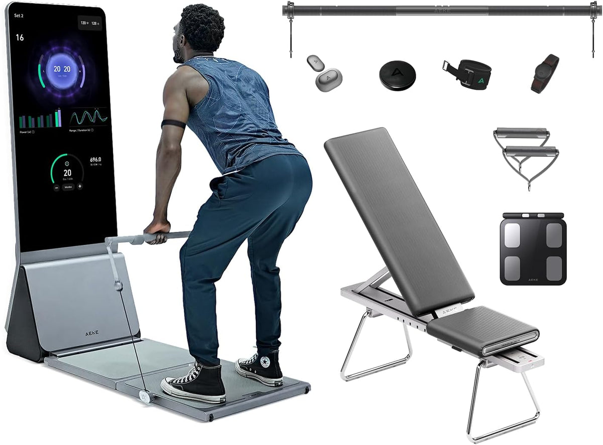 AEKE Fitness Mirror K1- Smart Home Gym System: AI-Powered All-in-One Fitness Machine for Full-Body Strength Training and Personalized Workouts