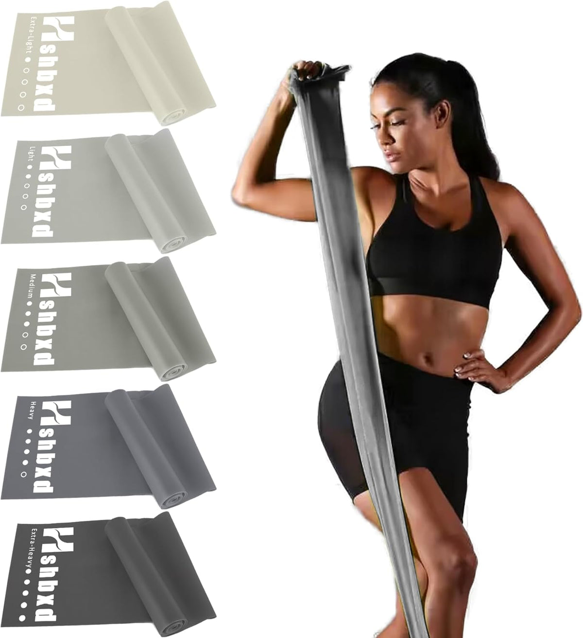 Resistance Bands for Working Out, Physical Therapy Bands, Latex Free Elastic and Exercise Bands Set for Stretching, Suitable for Rehab, Yoga, Pilates, Gym, Home Exercise