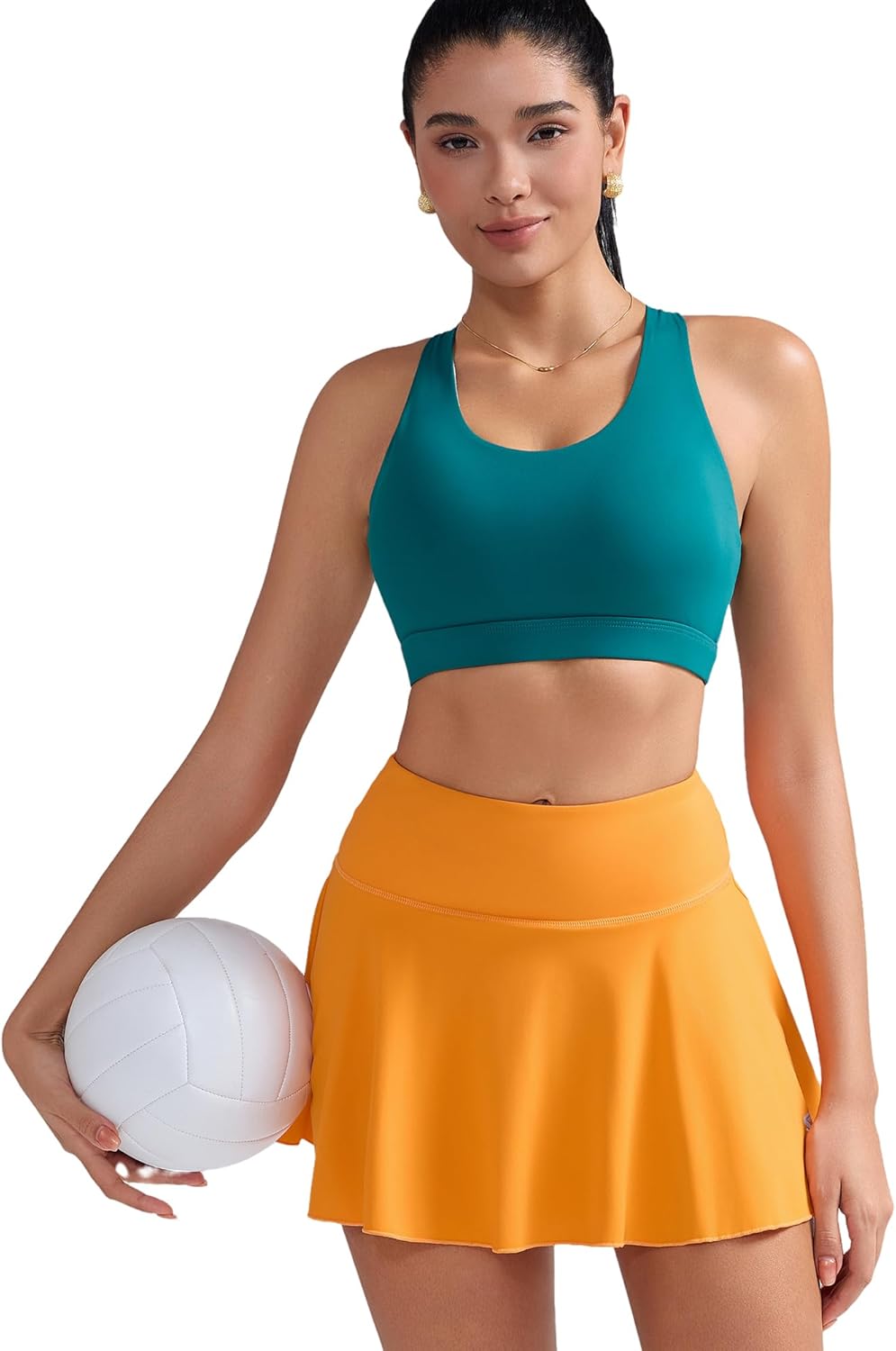 RUNNING GIRL Sports Bra for Women, Criss-Cross Back Padded Strappy Sports Bras Medium Support Yoga Bra with Removable Cups