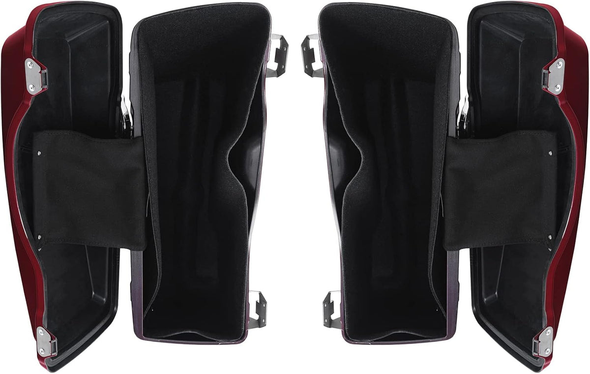 Green-L Red Hard Saddlebags Fit for Harley Touring Street Glide Road King Electra Glide 1994-2013