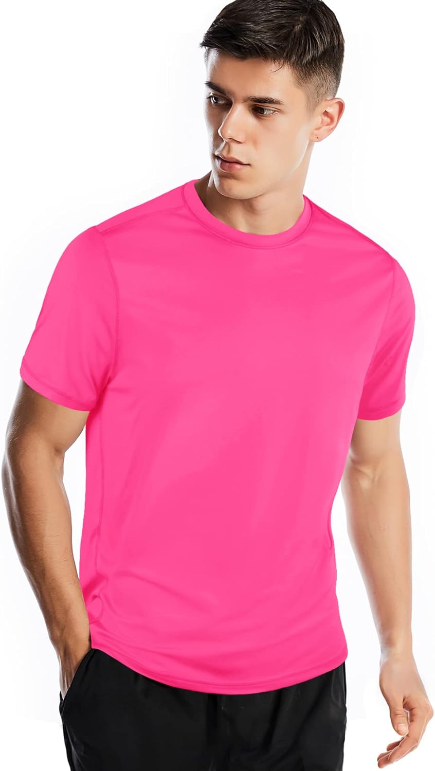 Zengjo Athletic Shirts for Men Short Sleeve Quick Dry Workout Running Gym Sport Exercise Tee Moisture Wicking
