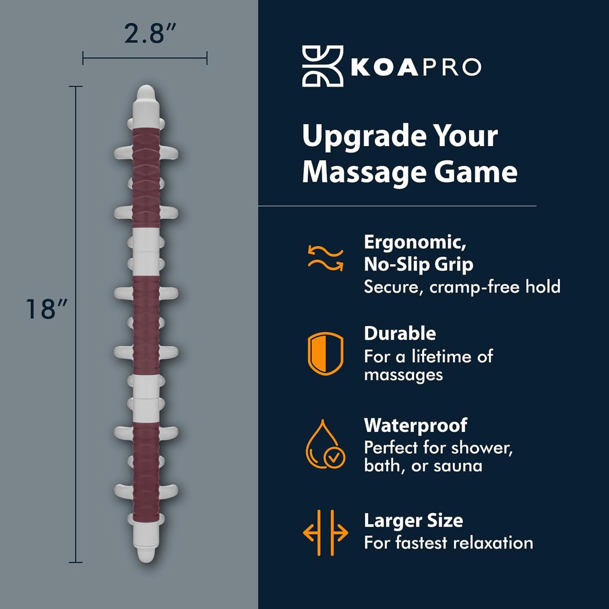 KOAPRO Facia Blaster for Cellulite and Sore Muscles – Large, Full Body Manual Trigger Point Massager for Deep Tissue Relief on Back, Neck, Legs, Myofascial Release Tool Alleviates Tension and Aches