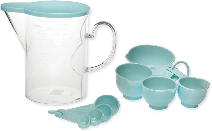 Measuring Cups and Measuring Spoons Set of 10 Pieces, Supreme Housewares Plastic Multi-Purpose Home Essentials Cooking, and Baking Tools BPA Free Dishwasher Safe for Liquid and Dry (Blue)