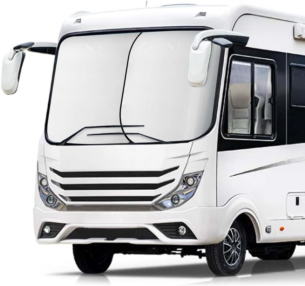 ARANA 2 Piece RV Sun Shade for Windshield, RV Car Windshield Sun Shade Cover Keeps Your Cool Front RVs, Trucks, Motorhomes, Large Bus, Large Side Window, X-Large 50"×42"