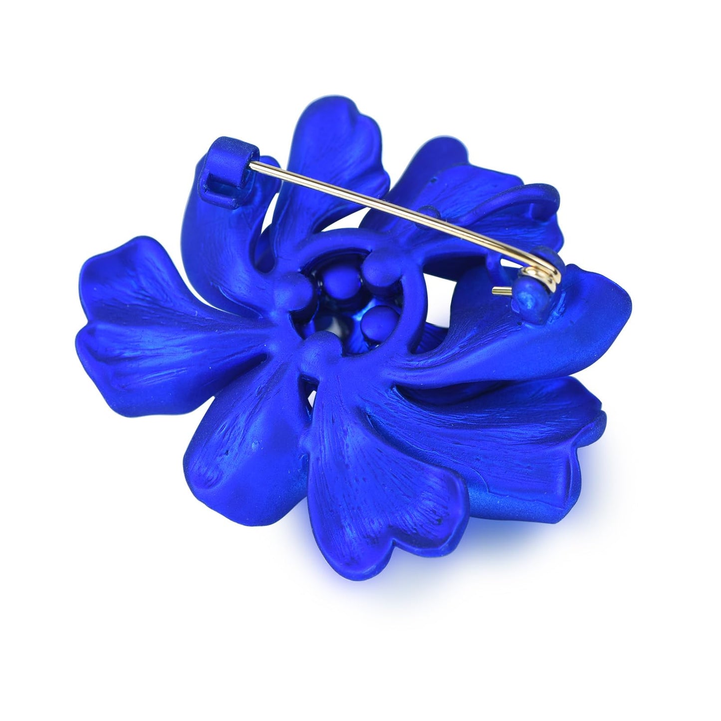 YYBONNIE Elegant Crystal Blooming Rose Flower Brooch Lapel Pin Breastpin for Women Birdal Cardigan Hat Scarf Suit Sweater Floral Pins (Blue Pearl Peony Flower)