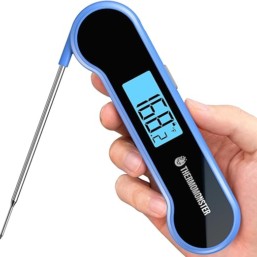 0.5 Sec Instant Read Meat Thermometer Digital with ±0.5℉ Precision, Food Thermometer for Cooking Kitchen Gadgets, Oven Grill Candy BBQ Essentials Accessories, Gifts for Him Dad Men Birthday, Blue