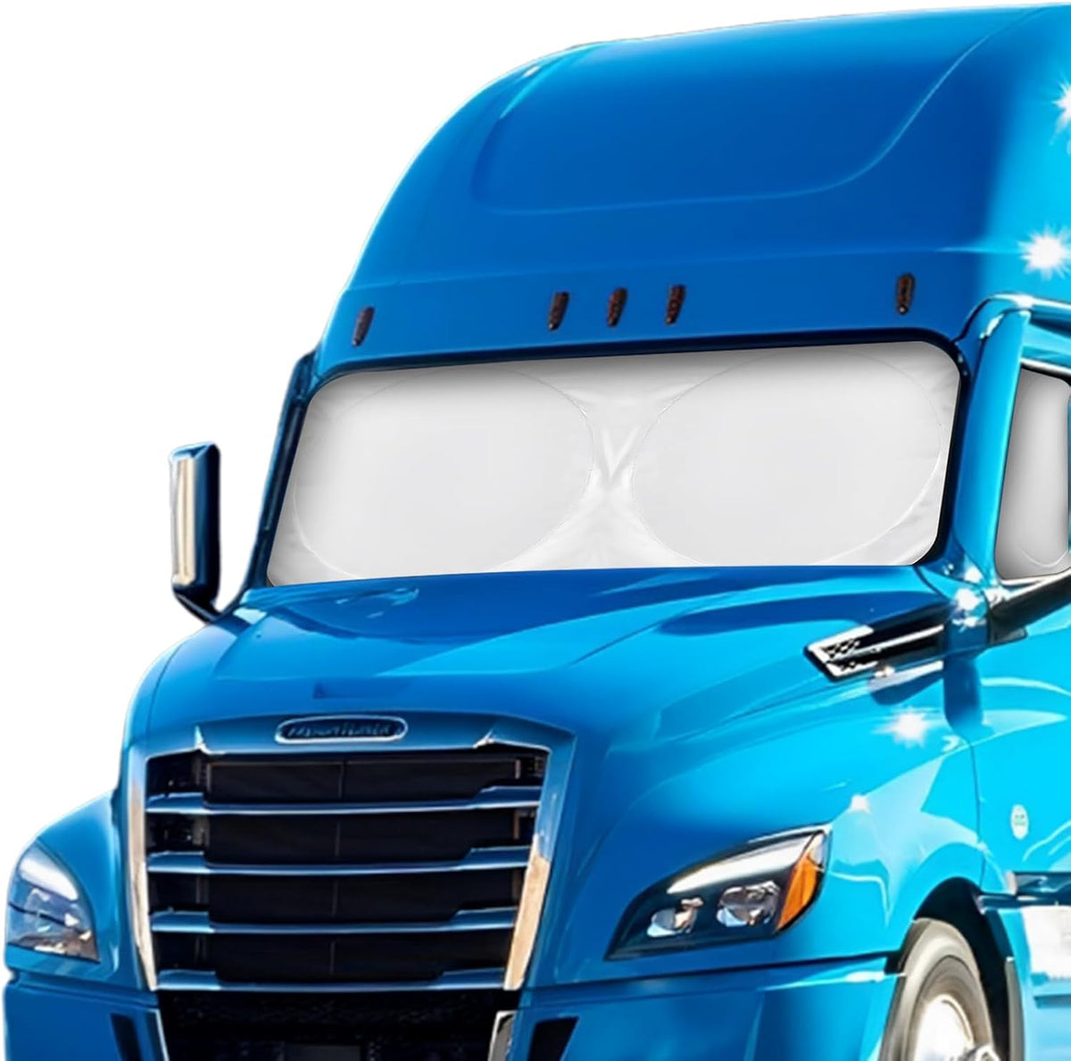ARANA Semi Truck Sun Shade for Windshield丨240T Thicken Sunshade for Semi-Truck Front and Side Window丨Foldable Windscreen Sun Visor Fit Semi, Commercial, Big Rig Trucks, RV丨163 x36